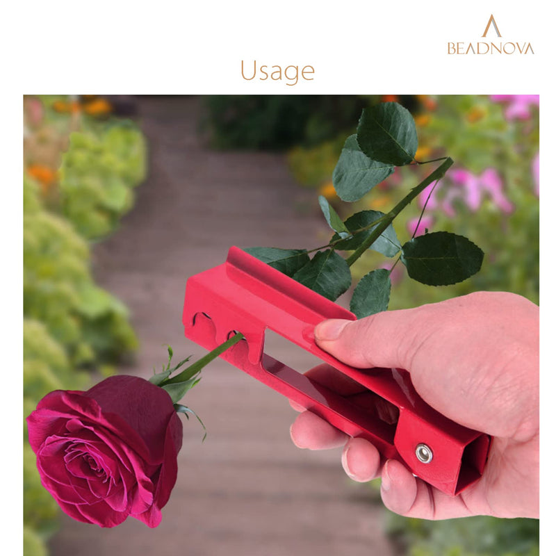 BEADNOVA Rose Thorn Stripping Tool - Thorn Remover Metal Stripper for Floral DIY and Gardening (3pcs, Red, Green and Pink) 3pcs