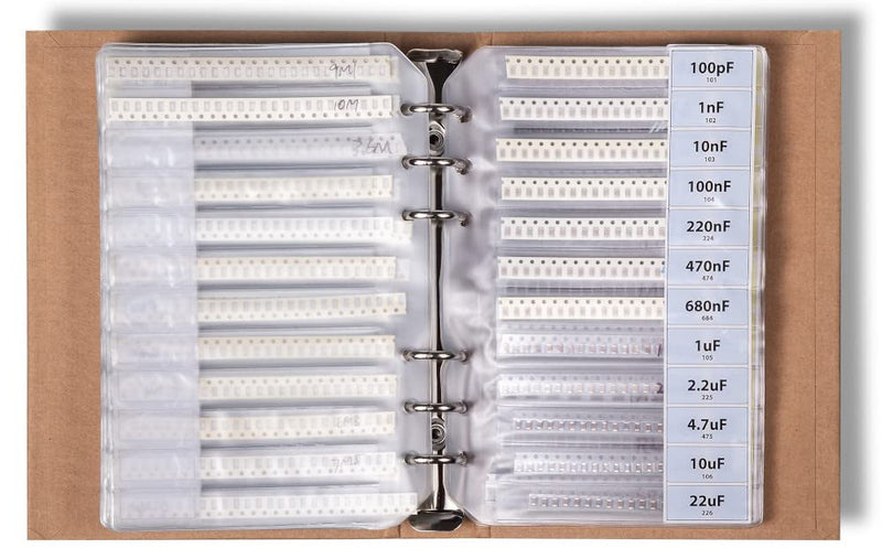 SMD 0805 Book, Resistors, Capacitors, Transistors, Diodes SMT Electronic Components Assortment - 5435 pcs 0805 SMD Book
