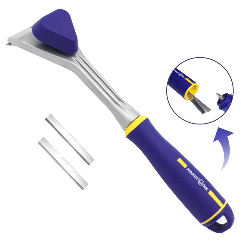 MANUFORE Paint Scraper with 2.5 Inch Double-edged Tungsten Steel Carbide Scraper with Extra 2 Blades 2.5in carbide scraper+2 blades