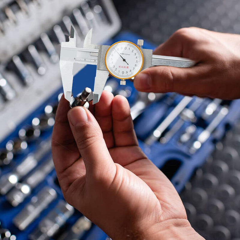 Dial Caliper Vernier, Caliper, Vernier Caliper Gauge Stainless Steel, Metric Caliper, Micrometer, 0.02 Double Shock Stainless Steel Manual Measuring Tool 0‑150mm, Caliper Measuring Tool