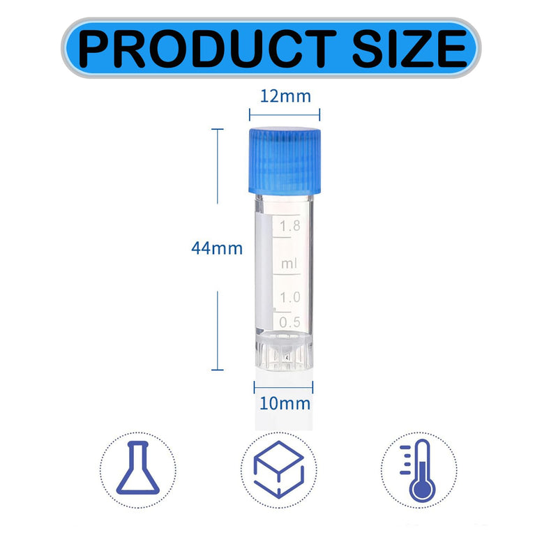 2ml Cryogenic Vials - Self Standing Cryo Tubes,Cryo Sample Tubes with Caps (500 pcs) 500