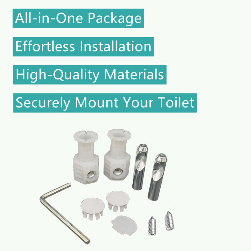 1 Pair Toilet Fixing Kit Universal Back to Wall Toilet Fixing Bolts Kits for Wall Hung Toilet, Toilet Lid Screws Top Fixing Hinges Bathroom Repair Fixings Bracket and Screws for Floor Bathroom Toilet