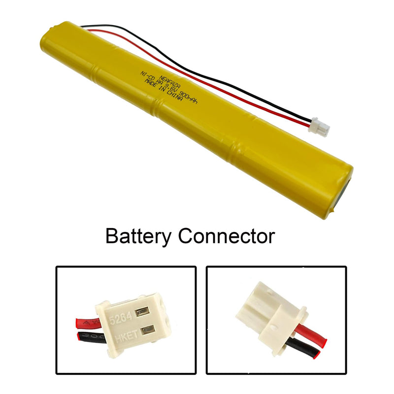 BBAT0043A Ni-Cd 9.6V 900mAh Emergency Light Lighting Fixture Battery Compatible with ELBB003 ELB-B003 ELB-B004 ELBB004 OSI OSA228 DANTONA CUSTOM-306-U BBAT0044A BAA-96 (1 Pack) 1 Pack