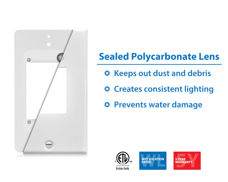 STP2 Frosted White LED Step Light with Photocell (STP2F120WHPC) Horizontal/Vertical