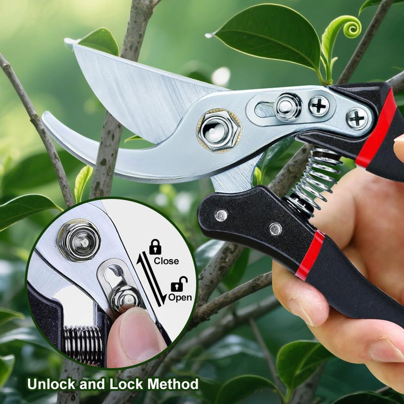 Garden Shears, Handheld Pruning Shears for Heavy Duty, Ergonomic Gardening Tools for Pruning Branches, Plants, Shrubs and Vines, Professional Sharp Garden Scissors (Classic Garden Shears) Classic Garden Shears