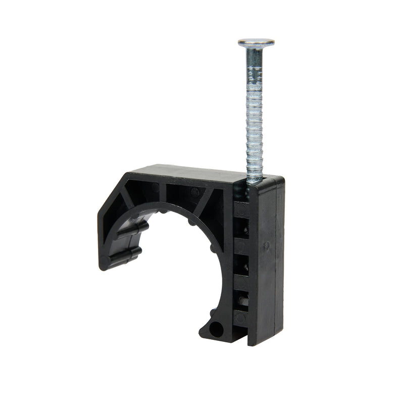 (Pack of 50) EFIELD 1/2-inch Black Color Half Clamp Fixture, J-Hook with Nail For 1/2" PEX Tubing/Pipe Support (1/2 Inch) 1/2''-P50 J Clamp