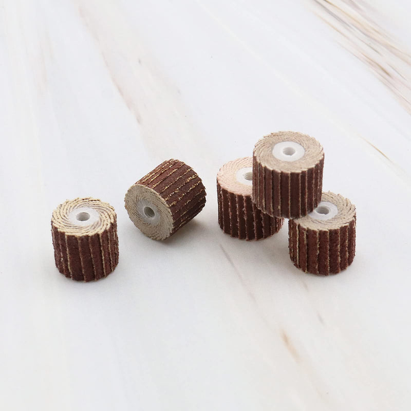 20Pcs 80/120/240/320/600 Grit Flap Wheel Sandpaper Sanding Disc for Rotary Tools with Long Handle Shank Mandrel 13x12x3mm/0.51x0.47x0.12inch Emery Cloth Polish Tool Accessories 80,120,240,320,600 Grit