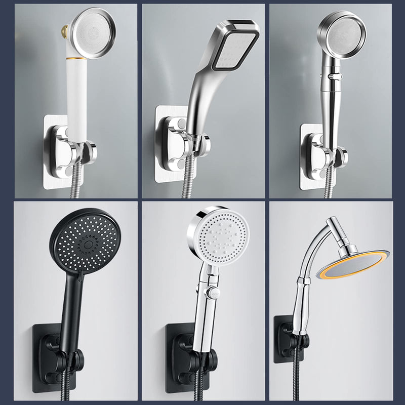 DASITON Large Wall Mount Strong Adhesive Waterproof Handheld Shower Holder,Shower Head Holder,for rv Shower Kids Shower Bathroom Shower Black