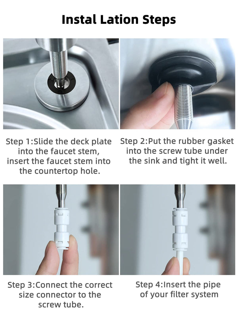 Drinking Water Faucet,Easy to Install Sink Water RO Faucet,Lead-Free Reverse Osmosis Faucet for Kitchen Bar Sink,Brushed Nickel SUS304 Stainless Steel Medium