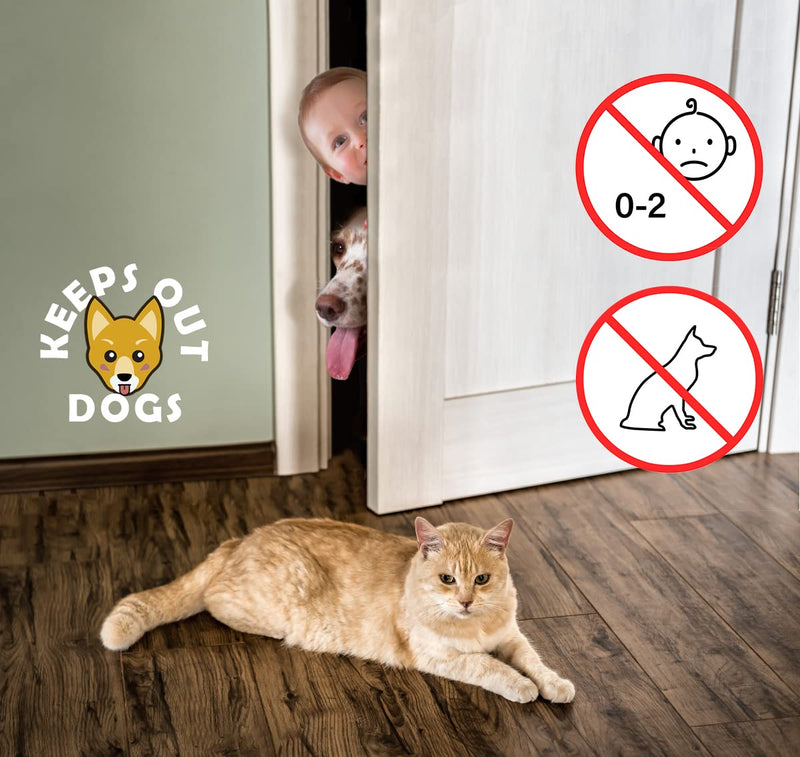 Cat Door Latch Holder,【8 Adjustable Sizes】 Stronger Flex Cat Door Stopper, Keep Door Open 1.5" to 8", Let's Cats in and Keeps Dogs Out of Litter & Food, No Tool Required & No Wall Damage 2*black
