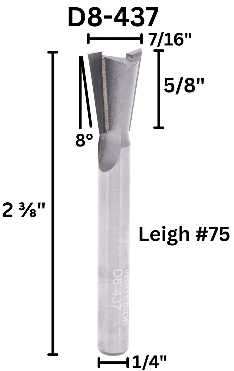 Dovetail Bit 1/4SH 7/16LD 5/8DOC 2-3/8OAL 2FL
