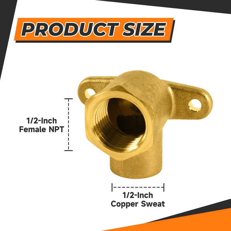 10PC HeSun 1/2" Copper Sweat x 1/2" FNPT Drop Ear Elbow(COPPER166-10) 10 1/2" Sweat x 1/2" Female