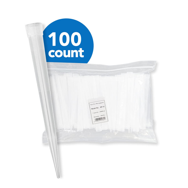 MICROLIT - 10 mL Micropipette Pipette Tips, Low-Retention Hydrophobic Transfer Pipette Tips, Nonpyrogenic Sterile Plastic, Clean-Release Laboratory Pipette Tips, 100 Count 10 mL (100 count)