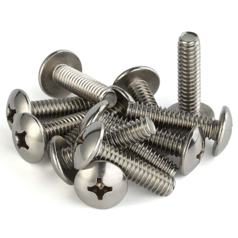 #10-24 x 1" Truss Head Machine Screws, Full Thread, 18-8 Stainless Steel, Quantity 50 #10-24 x 1"