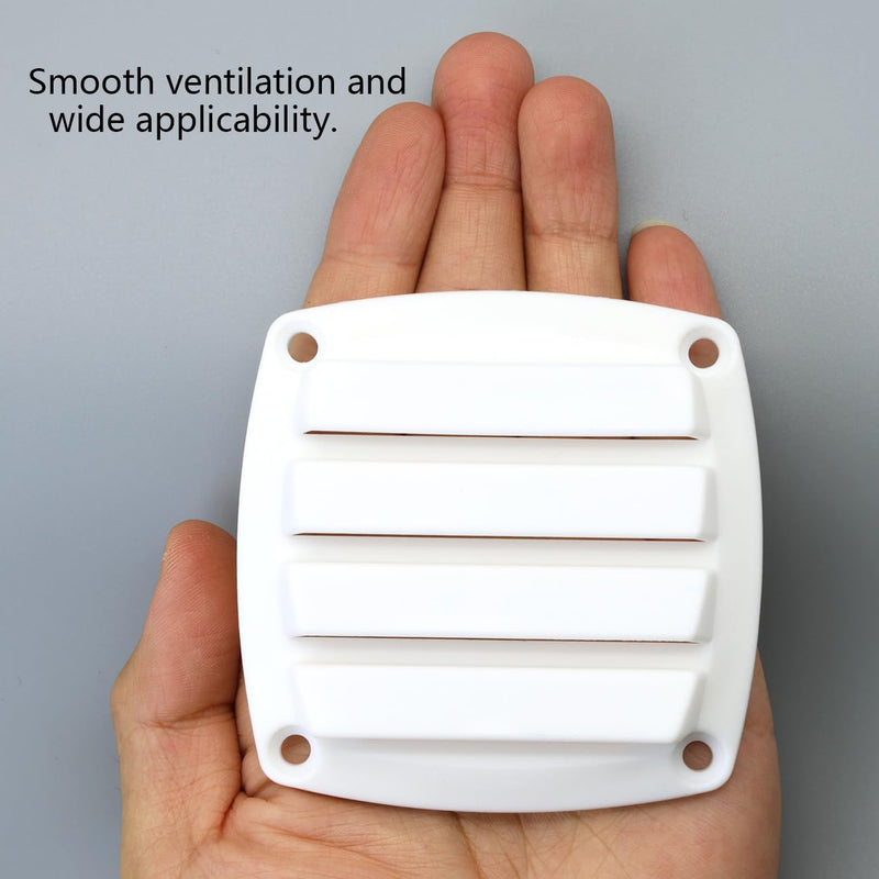 Marine Boat Nylon Louvered White Flush Thru Vent | Free Stainless Steel Screws(4 Pcs)