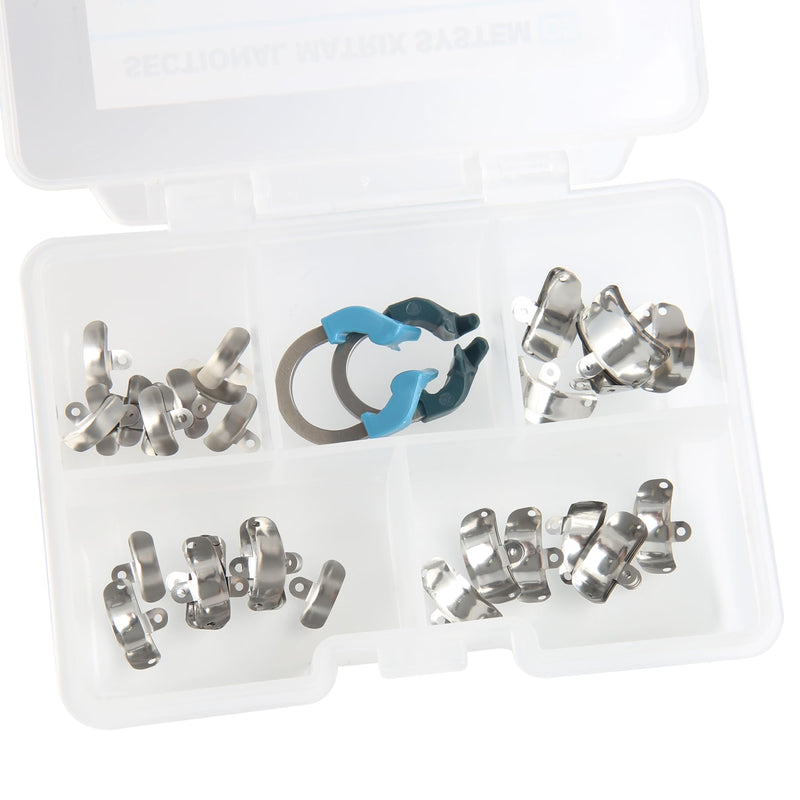 Dental Sectional Matrix System with NiTi Clamp Ring Contoured Bands C2 | Nickel-Titanium Clamp Ring, Resin Holder Clip Ring