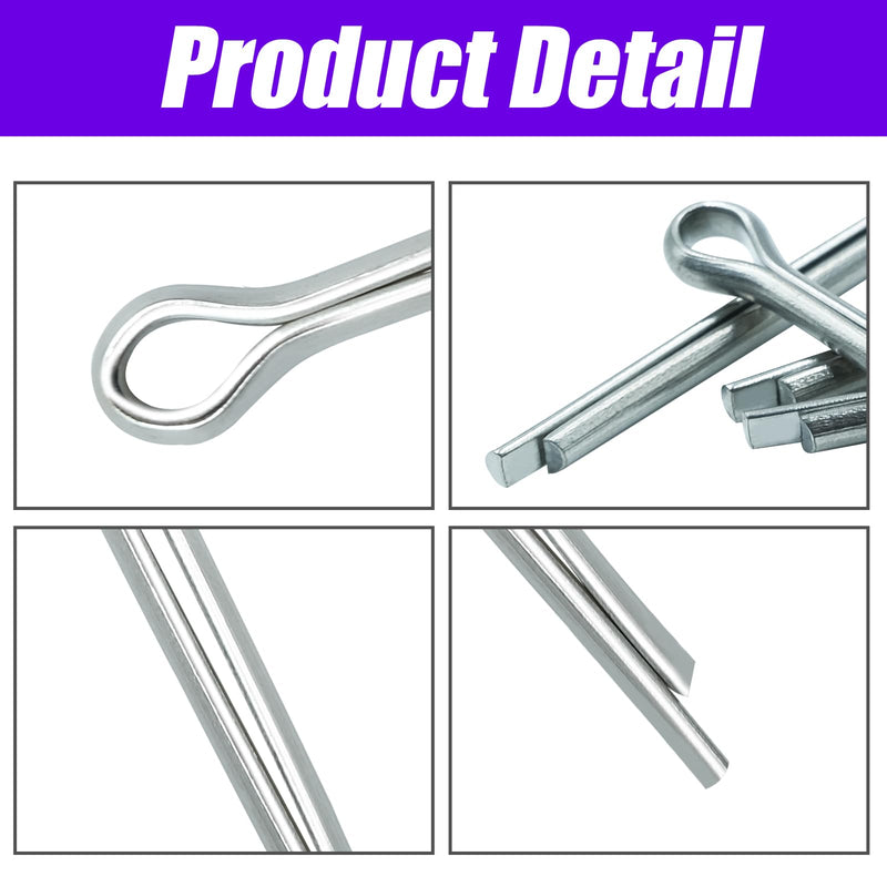 360PCS Cotter Pin Assortment Kit, 6 Sizes 304 Stainless Steel Cotter Pins Set, Split Pin Fastener Clips for Car Mechanics, Lawn Mowers, Trucks, Tractors Repair 360PCS