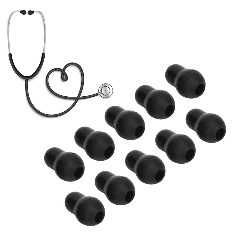 10 Soft Silicone Stethoscope Ear Tips, Fit Mushroom Shape, Compatible with ADC, Prestige, MDF, Comfortable & Wear