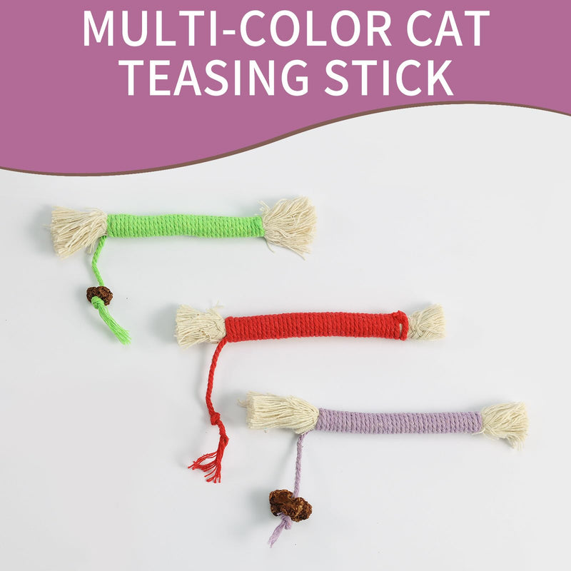 Cat Chew Toy 3PCS Sisal Rope Cat Chew Toys Kitten Teething Toys for Indoor Cats Kitten Chew Toys Teething Bite Resistant Rope Toy Chew for Cats Interactive Play