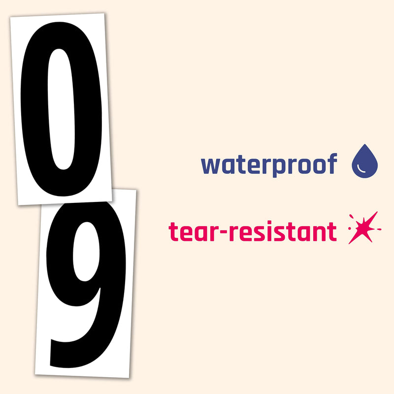 40 Pieces, 6" - Vinyl Number Stickers, Waterproof Large Stick On Numbers - Black Numbers 6 x 3 inches