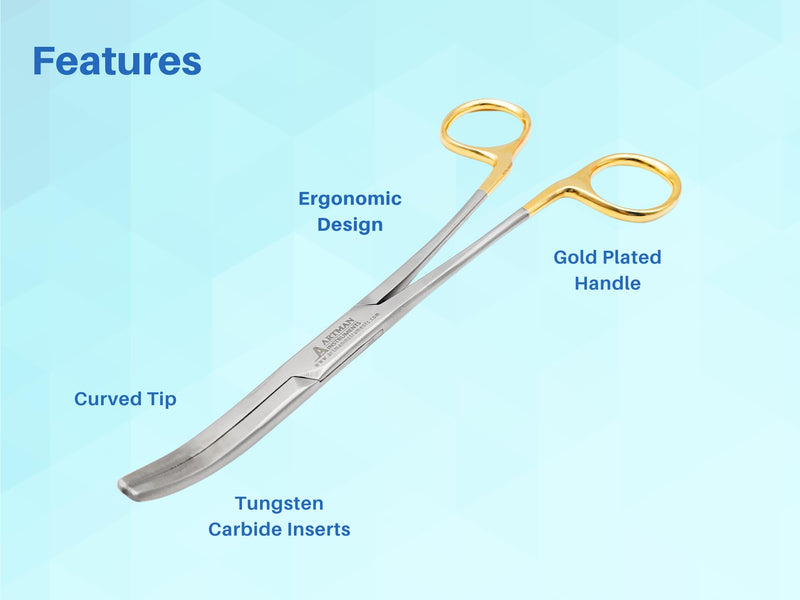 ARTMAN INSTRUMENTS Wynman Dental Crown Gripper Forceps with Tungsten Carbide Inserts Temporary Crown Remover Large Curved Forceps