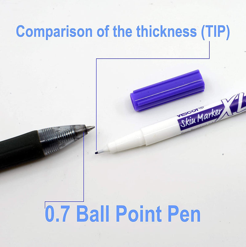 1456XL-10 Mini Ultra Fine Tip XL Surgical Ink Marker- 10 Count- Prep Resistant Surgical Grade Skin Marker- Latex Free, FDA Registered- Designed for Surgical Procedures, Tattoos, Piercings, Etc.