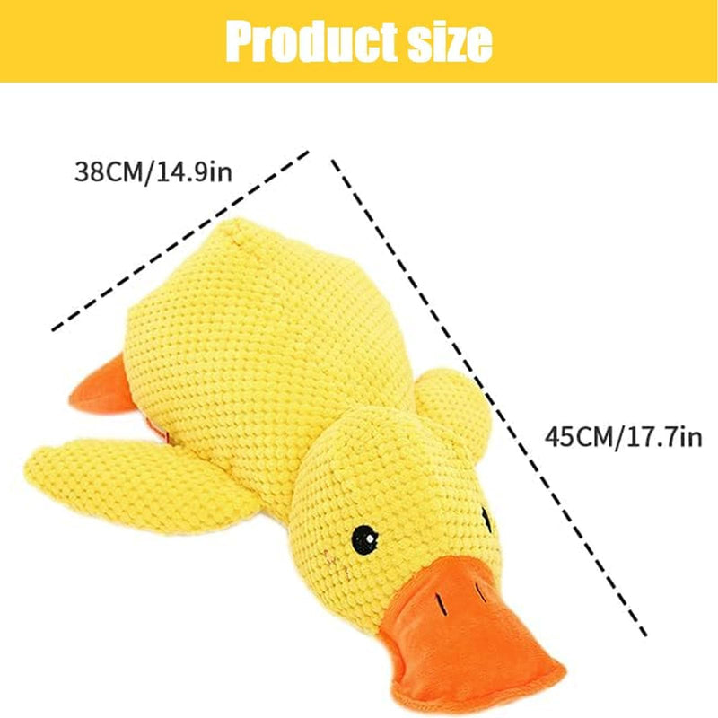 Mellow Dog Calming Duck, The Mellow Ducks Calming Pillow, The Quack-Quack Ducks Dog Toy, Cute Yellow Stuffed Calmings Duck Dog Toys with Soft Squeaker, Interactive Dog Toys for Aggressive Chewers