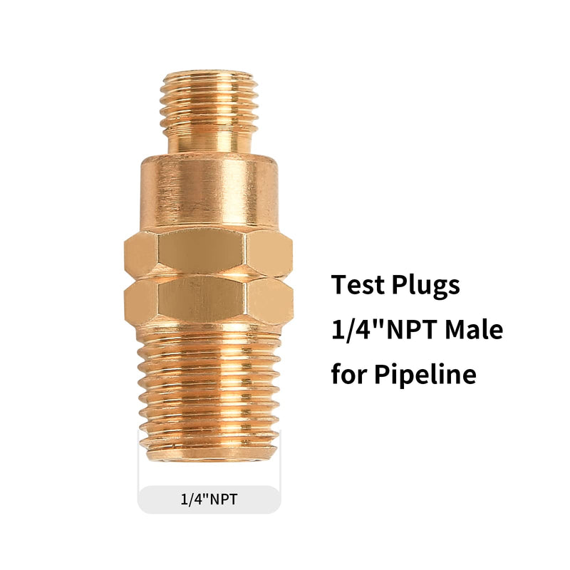 MEASUREMAN Brass Gauge Adaptor 1/4 BSP Female，2-1/2 OAL x 1-2/5" x 1/8" Probe with Stainless Steel Sheath，Pressure Gauge Fitting kit