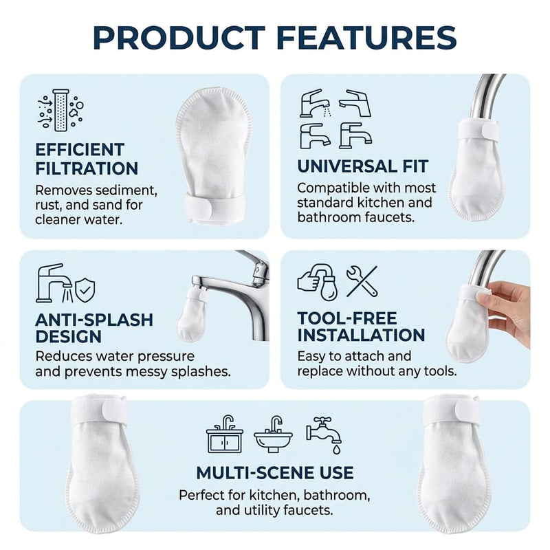 50 Pack Faucet Filter Bags for Kitchen Sink