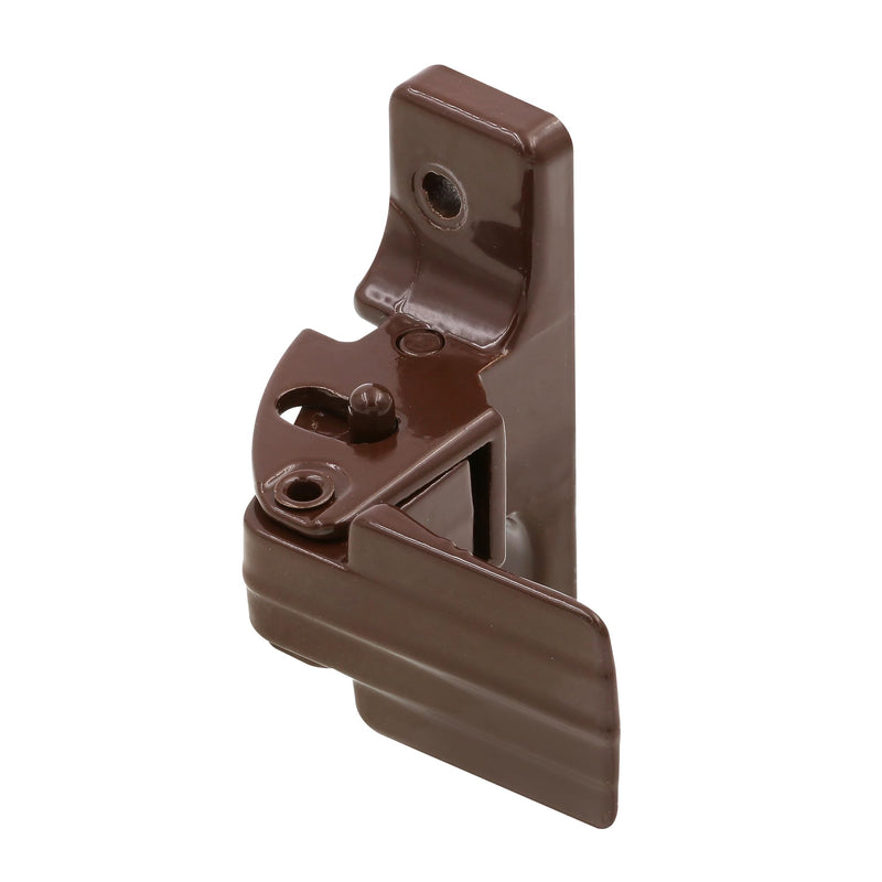Prime-Line K 50827 Storm and Screen Door Push Button Handle Set with Interior Latch 1-1/2 in. Hole Center, Strike and Screws, Brown (Single Pack)
