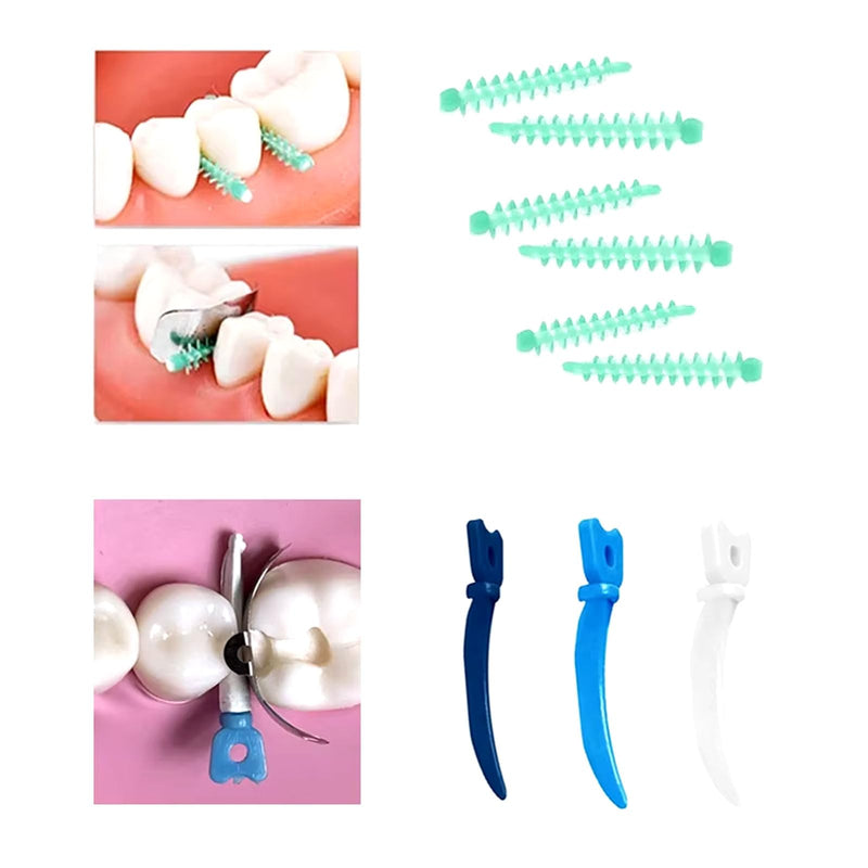 185pcs Dental Matrix Wedges Kit Interdental Wedge/Adaptive Teeth Gap Wedge/Tulwar/Diamond/Wedges Knife Wedge Guard for Tooth Restoration