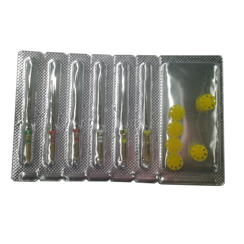 SNAWOP Dental Endodontic Niti Rotary Files 6PCS X3-Pro Glod Taper Endo Root Canal Treatment File (25MM Assorted) 25MM Assorted