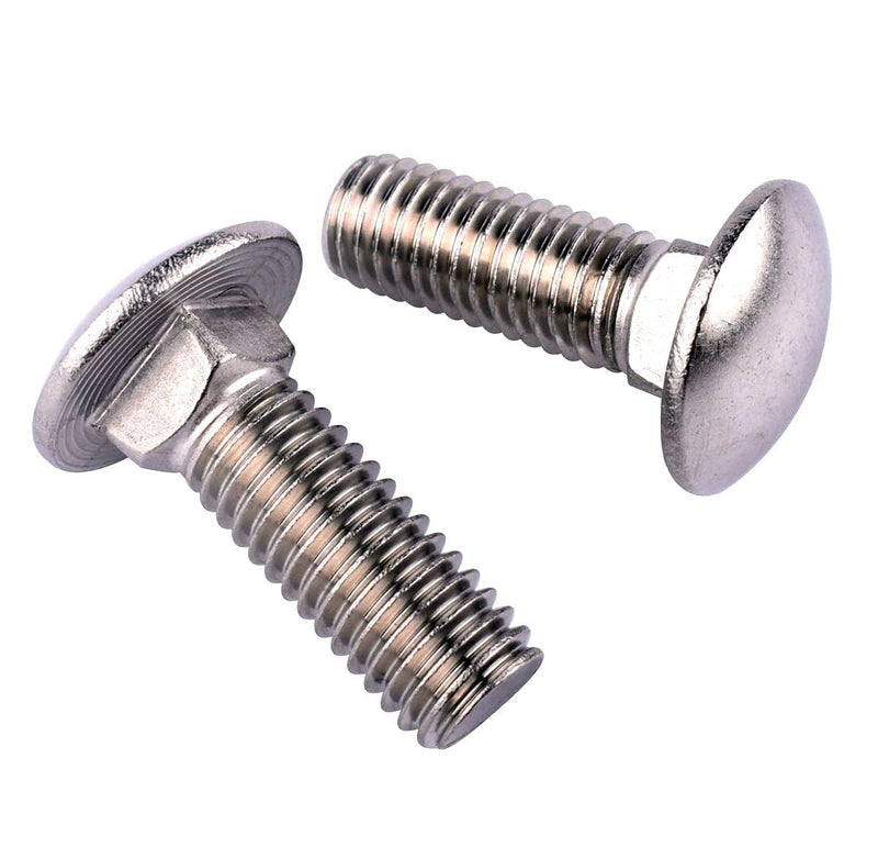 1/4-20 x 1/2" Carriage Bolts Screws, Round Head Square Neck, 304 Stainless Steel 18-8, UNC Coarse Fully Thread, Quantity 20Pcs 1/4-20 x 1/2" (20 Pcs)