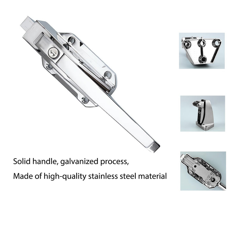 Freezer Door Handle 3.5 Inch Height, Secure Latching Mechanism - Ideal for Walk-in Coolers and Freezers - Includes Emergency Escape Rod and Mounting Hardware Silver 3.5inch