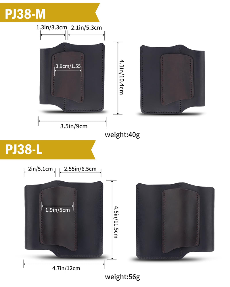 VIPERAED PJ38 Leather Multitool Sheath for Men, 4-in-1 Utility Leather Holster, EDC Pocket Organizer for Pocket Knife Multitool Flashlight and Pen Medium