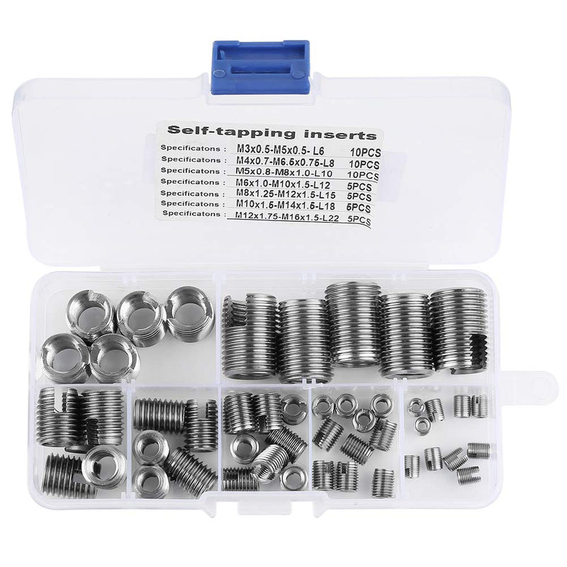 50Pcs Stainless Steel Inner Thread Self Tapping Thread Inserts Set, Thread Reinforce Repair Tool with Storage Case, M3/M4/M5/M6/M8/M10/ - NewNest Australia