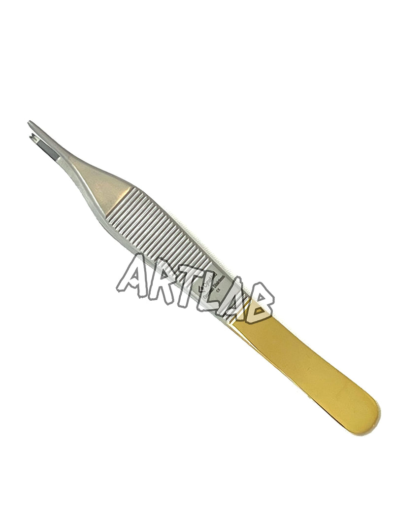 Premium German Stainless Tungsten Carbide TIP ADSON Forceps Tissue 1X2 Teeth ADSON Brown Forceps ADSON Dressing Forceps 4.75" Veterinary Instruments (ADSON FORCEP 1X2 Teeth) ADSON FORCEP 1X2 TEETH