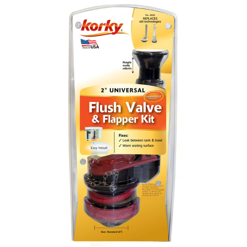 Lavelle 4030PK Korky 2-Inch Adjustable Flush Valve Kit with Tank-to-Bowl Gasket and Hardware, Black