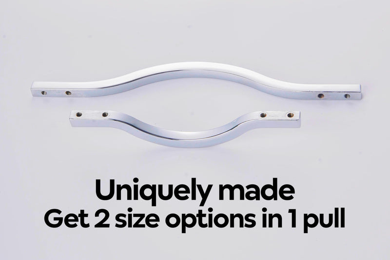 CAYBO Chrome Cabinet Handles with Double Hole Centers 6.2" to 7.5" – Modern Drawer Pulls for Kitchen Cabinets, Heavy Duty Zinc Alloy Hardware for Cupboards & Dressers (Pack of 10) 10 Pack 6-7.5"/160-192mm