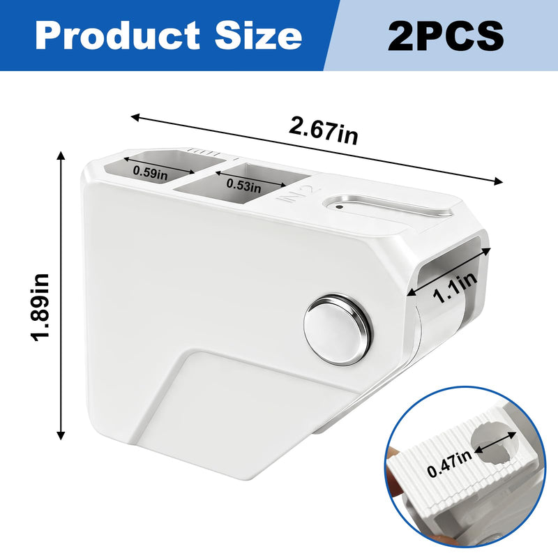 Boat Fender Clips - Adjustable Quick Release Rail Cleats for Easy Boat Docking - Bumper Holder Hanger for Pontoon, Bass, & Jon Boats 2Pcs White