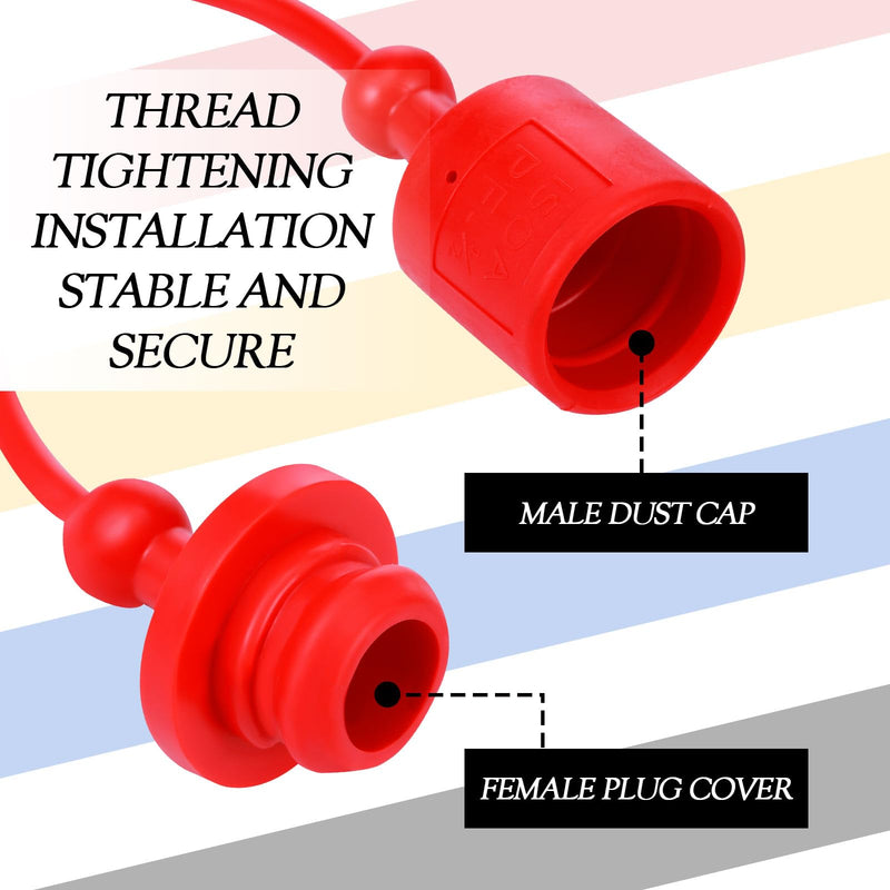 4 Sets Hydraulic Quick Coupler Hose Cover Male Dust Cap and Female Plug Cover Colored Hydraulic Iso a Style Hydraulic Quick Disconnects Port Plug Cover Fittings(1/2) 1/2