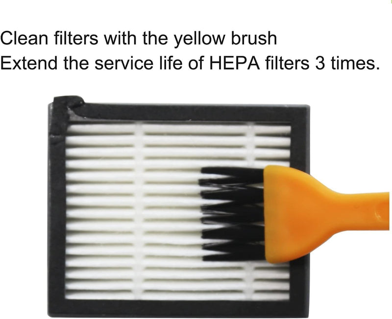 Replacement Parts accessories Compatible for iRobot Roomba i3 i3+ i4 i6 i6+ i7 i7+ i8 i8+/Plus E5 E6 E7 I,E &J Series Vacuum Cleaner,1 Set Rubber Brushes 4 HEPA Filters & 4 Side Brushes 1+4+4