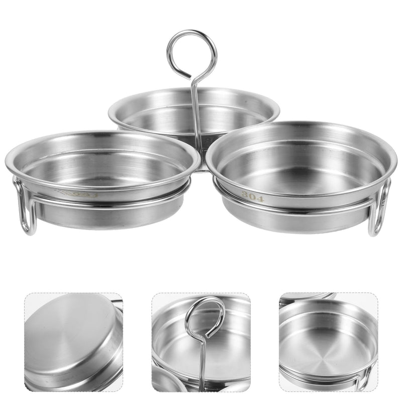 Stainless Steel Egg Poacher Insert Cups Egg Mold for Poached Eggs Ring Mold Deep Pan Design with Handle and Oil Brush 7.28 Inch Kitchen Cookware