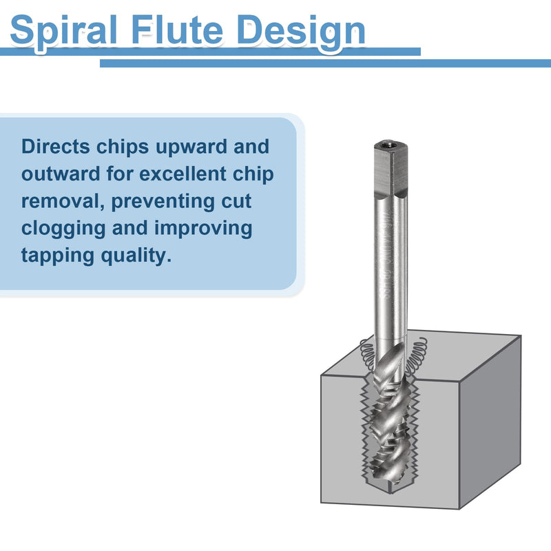 uxcell 3pcs Spiral Flute Thread Taps 1/2-13 UNC 2B Machine Threading Tap Bit, Uncoated Screw Tapping Repair Tool, M2 High-Speed Steel (HSS)