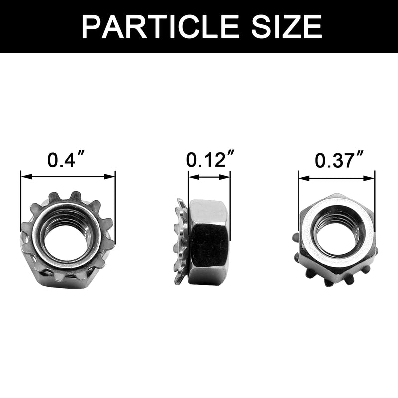 Litoexpe 50 Pieces K-Lock Nuts with External Tooth Washer, #10-32 Stainless Steel Kep Lock Nut