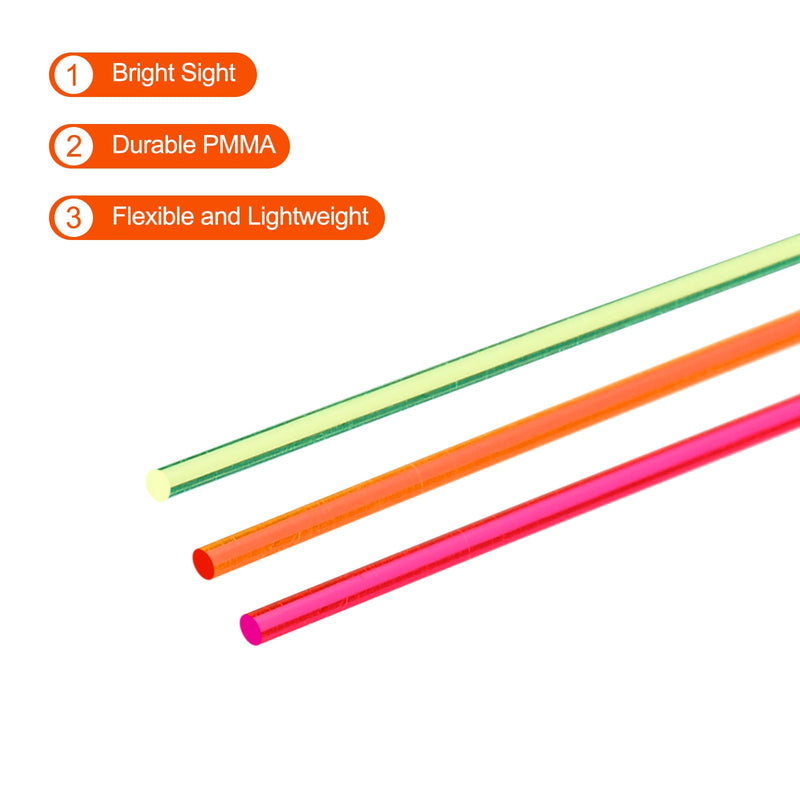 MECCANIXITY Fiber Optic Rods PMMA 0.5mmx15cm for Sight Filament Red, Green, Orange 1 Set Pack of 6