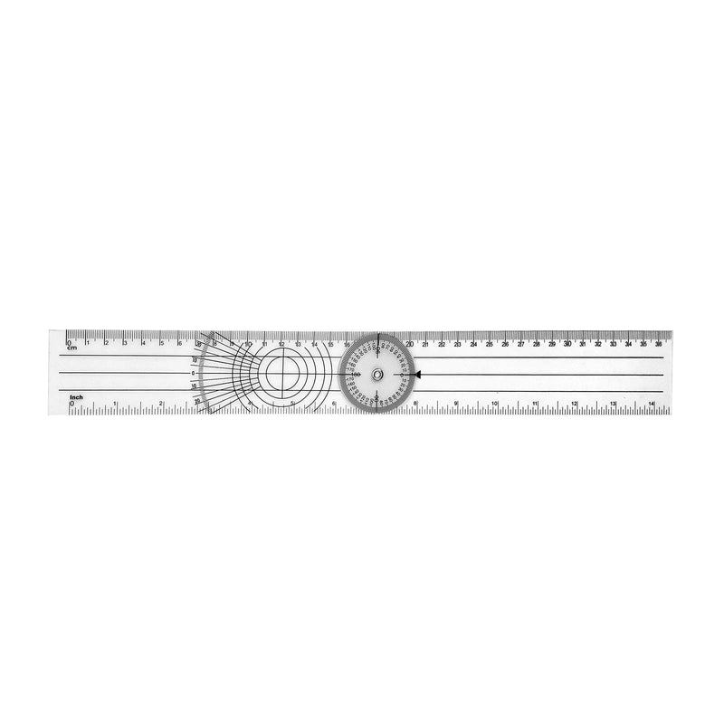 Clear Plastic Goniometer Can Rotate 360 Degree 7'' Arms, Quick Angle Protractor Measuring Tool