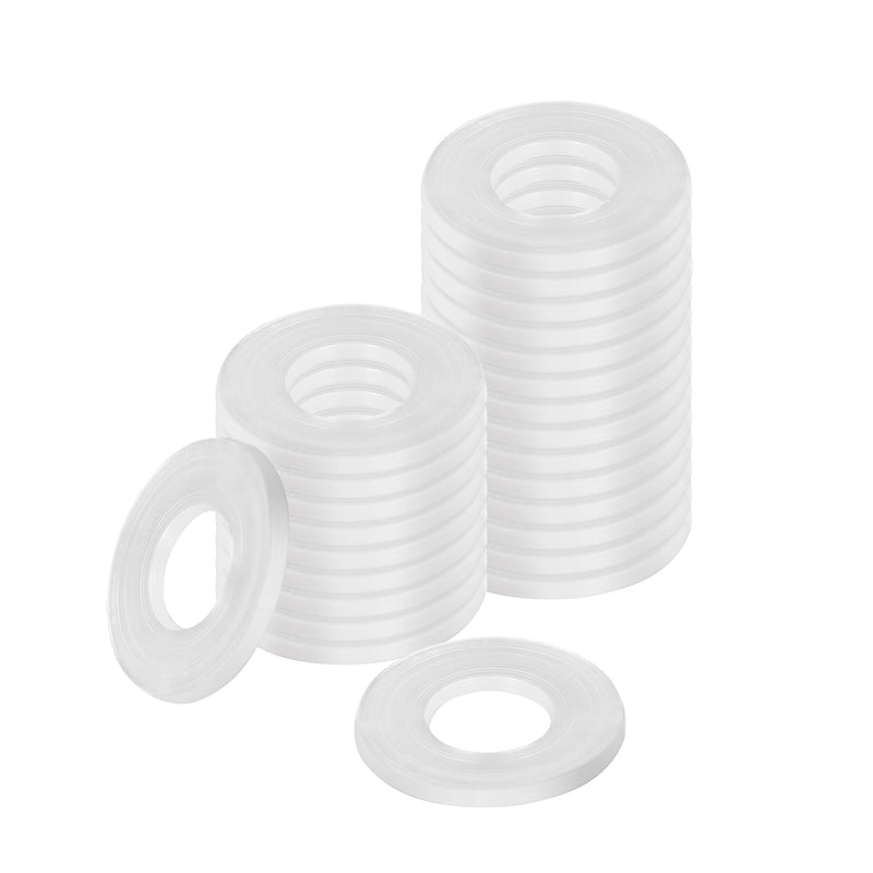 1/4" ID x 1/2" OD White Flat Washer, 1mm Thickness Replacement Washer Gasket, Nylon Round Washer Spacer, Pack of 25 M6 x 13mm x 1mm