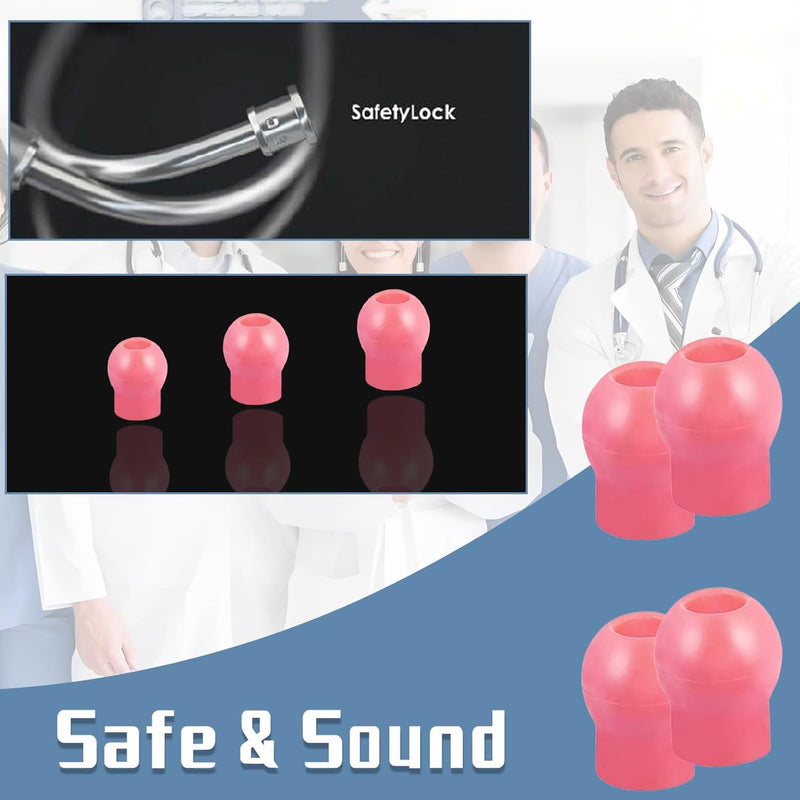 MDF Stethoscope Ear Pieces, Unbeatable Comfort Soft-Sealing Stethoscope Ear Tips Replacement Comptible with MDF Stethoscope Spare Parts Earplugs Accessories (Pink) Pink