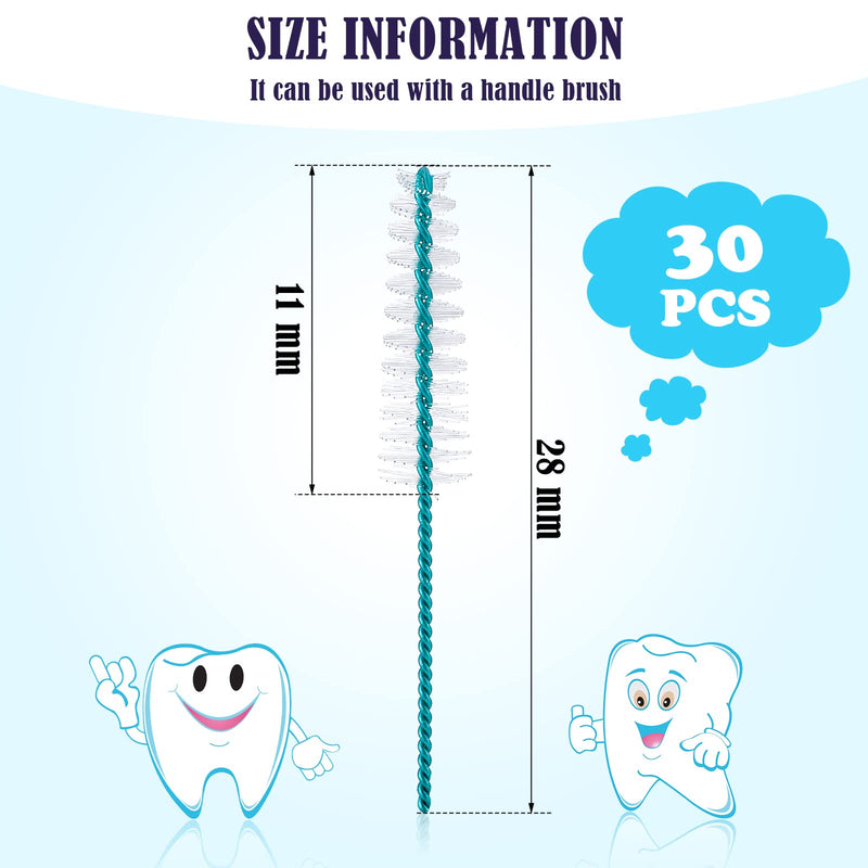 Interdental Brush Teeth Soft Dental Picks Tooth Floss Interdental Brush Betweens Interdental Brush Refills White Refills for Tooth Cleaning (Middle, 30 Pieces)